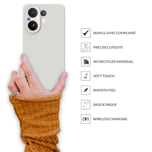 Image of SPRIG Compatible with Vivo V60 Premium SilkTone Back Cover Drop Tested Shock Proof Mobile Case for Men, Women, Boys and Girls with Camera Protection (Light Grey)