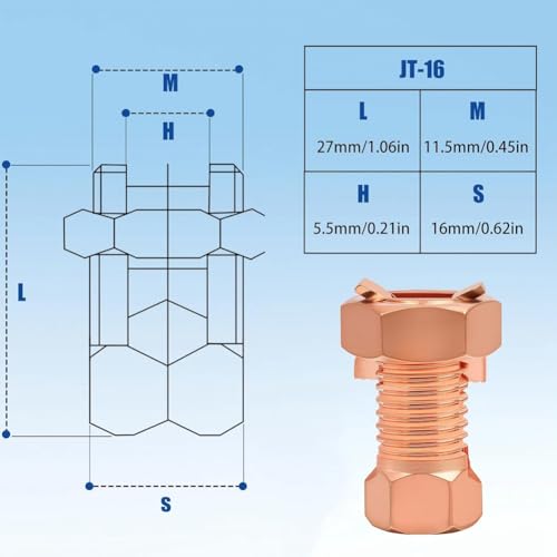 Conector split bolt de latón Cpolebev de alta conductividad para cables de tierra, pack de 20 7