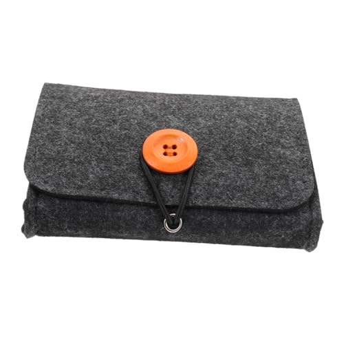 Healeved Bolsa de Almacenamiento de Aceite Esencial Aire Rellenar Caso para derretir Felpa Bolsa de Aceite Esencial Organizador de Aceite Esencial Fieltro de Fibra química Dark Grey