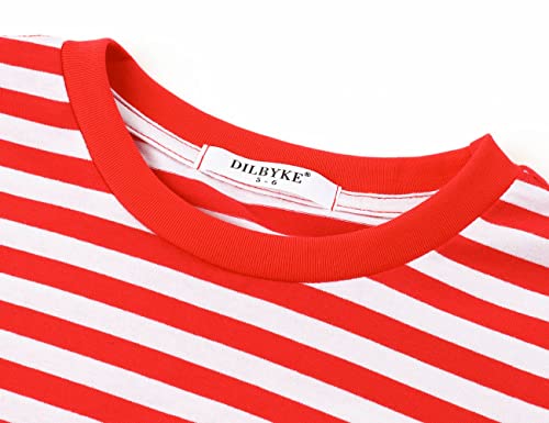 Image of DILBYKE Boys Girl Long Sleeve Striped Crew Neckline T-Shirts Kid Tee