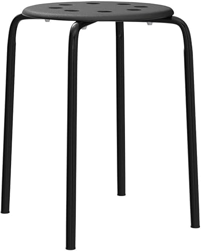 Miniatura 4 de Yaheetech Taburetes de plástico portátiles de 17.3 pulgadas de altura, sin espalda, parte superior redonda, cocina, hogar, jardín y sala de estar,