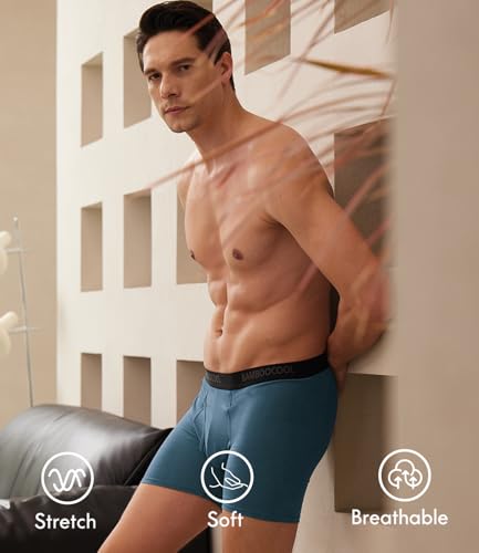Image of BAMBOO COOL Men's Underwear Breathable Boxer Briefs with Fly Moisture-Wicking Lightweight Underwear 7-Pack