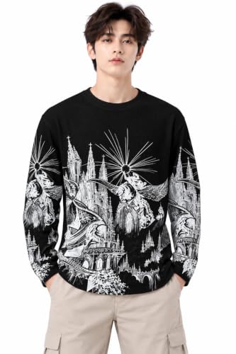 HYPE BORN Men's Black Oversized Long Sleeve Waffle T-Shirt - Image 8
