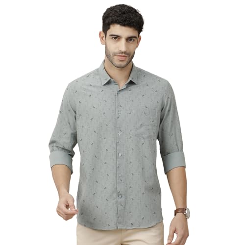 Image of Cavallo by Linen Club Men's Blended Linen Blue Solid Full Sleeve Casual Shirt