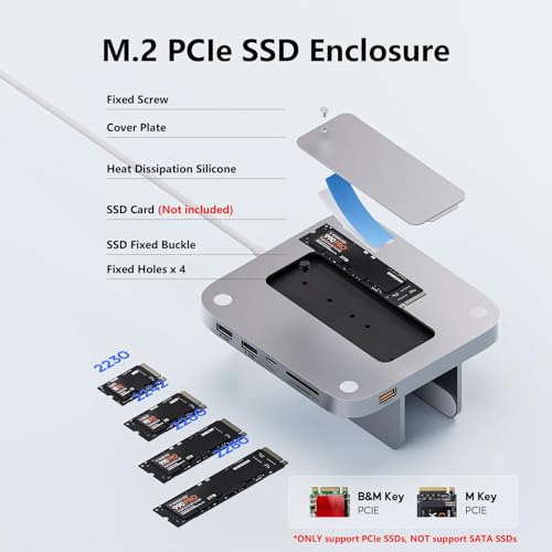 Image of Mac mini Hub with M.2 NVMe 4TB SSD Enclosure for 2018 Later Mac mini M1 /M2
