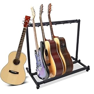 Cakunmik Guitare Stand 5 Noms de Guitare Universelle Support de Guitare Multi-étage en métal pour l’acoustique, la Basse… - Les Beatles, Paul McCartney, John Lennon, RIngo Starr, George Harrison