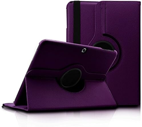 Samsung Tab 4 10.1 Case,Flying Horse 360 Degrees Rotating Stand PU Leather Case for Samsung Galaxy Tab 4 10.1 T530 Auto Sleep/Wake Tablet (Purple)
