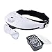 Price comparison product image Lychee Magnifier with LED Light Hands Free Headband Illuminated,1X to 3.5X Zoom with 6 Detachable Lenses,Head Mounted Magnifying Glasses with Lights for Reading,Jewelry,Watch Repair (01)