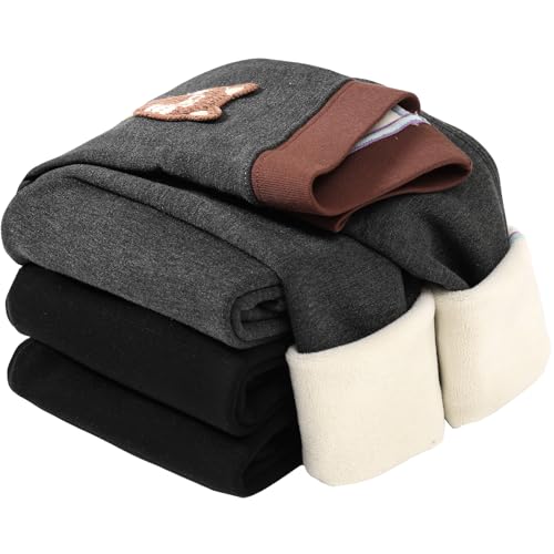 4 pack Girls Winter Fleece Lined Leggings Kids Stretchy Warm Full Length Tights Warm Fleece Pants Toddler Girl2