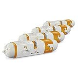 Saftiges Fleisch und Innereien in bester Qualität werden für die Fleischrollen in speziellen Wursthüllen schonend erhitzt. Dieses Nassfutter ist auch für empfindliche und ernährungssensible Hunde und Katzen besonders gut geeignet. Dieses Schlemmerpaket besteht aus den Reinfleisch-Sorten: 3x Rind, 3x Hähnchen, 3x Lamm, 3x Ente. Nassfutter für Hunde und Katzen - 4 Sorten á 3 Fleischrollen