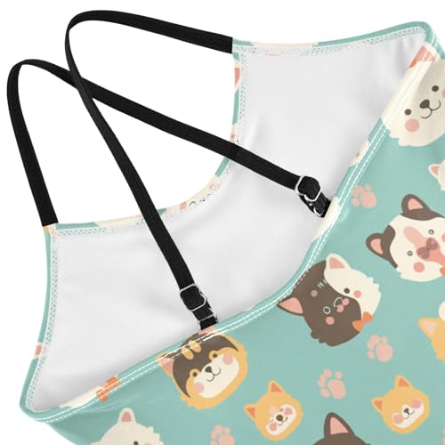 KLL Cute Dogs Toddler Girls 1-Piece Bathing Suit Beach Swimming Suits with Adjustable Straps Quick Dry4