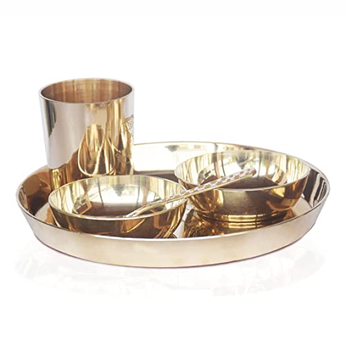 Pure Source India Bronze DinnerThali Set of 5 Pieces for Kids 8 Inch