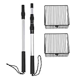 Extendable Cat Litter Scoop, Long Handle Metal Litter Sifting Shovel with Adjustable Telescopic Pole, Non - Stick Deep Scooper for Cats and Chicken Coop Cleaning