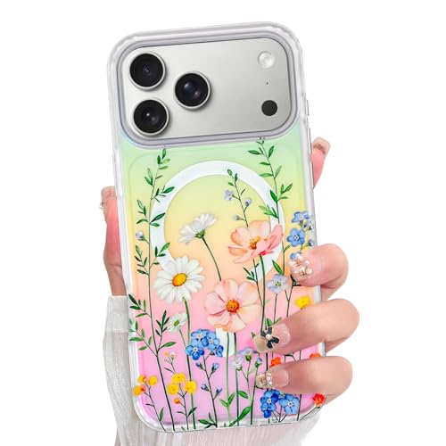 SOKAD Magnetic for iPhone 18 Pro Case/17 Pro Case, Cute Colorful Flower