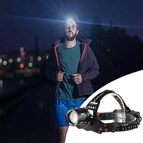 Linterna frontal LED impermeable y ajustable para acampada 3