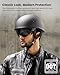 ILM Motorcycle Half Helmet with Sunshield Quick Release Strap Half Face Fit for Cruiser Scooter DOT Approved (Matte Black, XX-Large)