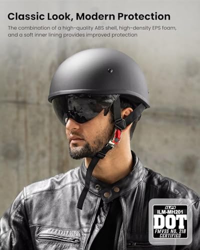 ILM Motorcycle Half Helmet MH201