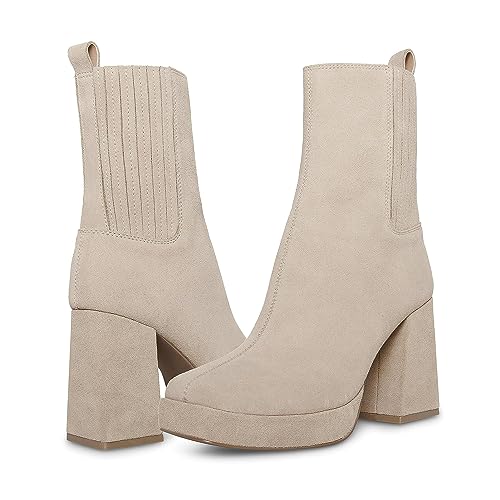 Blondo Women's Rozalie Waterproof Comfortable Fashion Boot, Sand Suede, 8.5