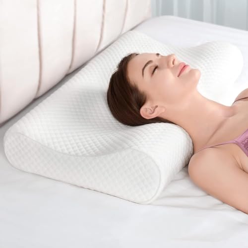Image of WOOMZY Memory Foam Pillow, Contour Cervical Orthopedic Memory Foam Pillows Supports Neck Pain and Shoulder Pain for Sleeping, Ergonomic Cervical Neck Support Pillow (Countor Shape-1)