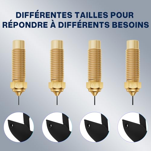 ELEGOO Neptune 4 Max structure rigide stable et kit de 10 buses d'extrusion laiton 0.4mm - 5