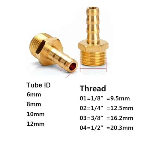 Adaptador de tubería de latón con espiga de 16mm y rosca de 1/8" anti fugas de presión 2