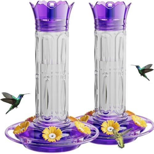 Birdream Hummingbird Feeders for Outdoors Hanging 20 Ounces 10 Fe...