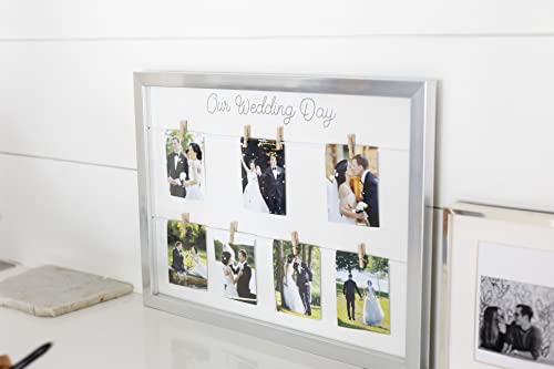 Kate & Milo Keepsake 'Our Wedding Day' Collage Picture Frame, Wedding Gift, Newlywed Gift, Classic Wedding Keepsake Photo Frame, Silver #TOP4