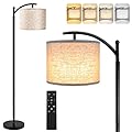 ROTTOGOON Floor Lamp for Living Room, 4 Color Temperature LED Floor Lamp with Remote Control & Foot Switch, LED Bulb Included, Modern Standing Lamp for Bedroom, Study Room, Office - Black