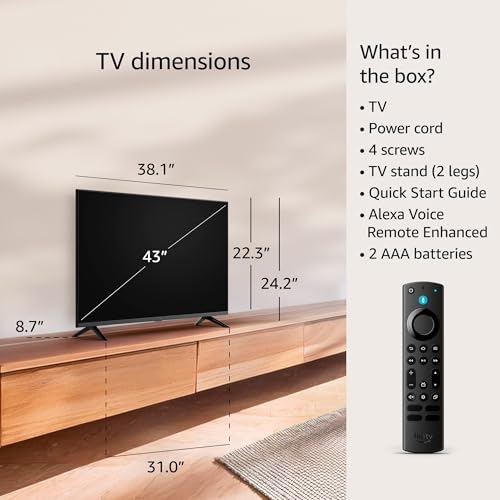 Image of Amazon Fire TV 43 inch 4-Series 4K UHD smart TV, stream live TV without cable, 2024 release