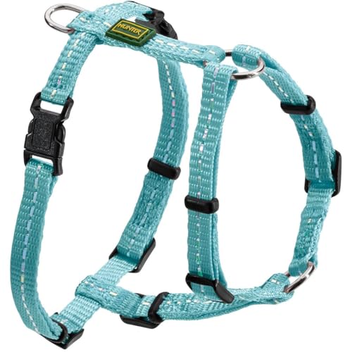 HUNTER TRIPOLI Hundegeschirr, kleine Hunde, Nylon, reflektierend, robust, XS-S, hellblau