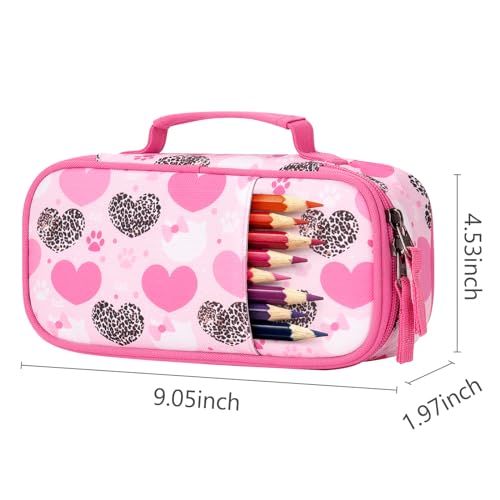Image of Choco Mocha Cat Pencil Case for Girls, Soft Pencil Case Kids Pencils Pouch for Kindergarten Girls, Pink