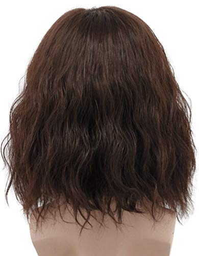 karlery Men Fluffy Short Curly Brown Wig Halloween Cosplay Wig Anime Costume Wig (1)