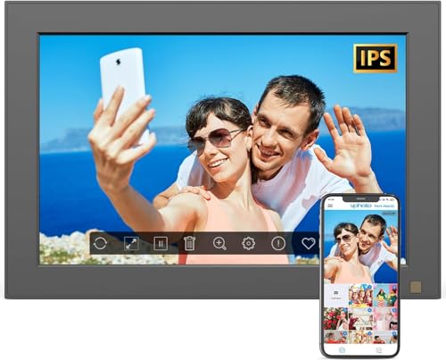 10.1' Digital Photo-Frame WiFi Digital-Picture-Frame - IPS Touch Screen, Motion Sensor, Slideshow, Load Photo Video from Phone to 32GB Digital Frame Via App Email, Free Cloud, Gift for Mom