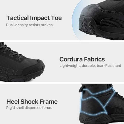 Image of FREE SOLDIER Men's Waterproof Tactical Work Boots Lightweight Comfortable Combat Hiking Boots