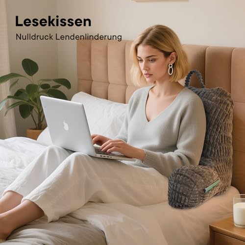 HYZCXPL Lesekissen für Bett Und Sofa, Lesekissen mit RüCkenlehne für Erwachsene, Sitzkissen mit RüCkenlehne, RüCkenstüTze Geeignet zum Fernsehen, Lesen und Spielen mit Mobiltelefonen im Bett