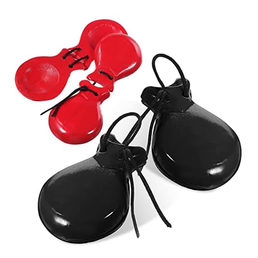 2 Pares Castanholas De Madeira Castanholas Espanholas Castanholas Mão Dedo Castanholas Com Barbante Brinquedo Castanholas Musicais Ritmo De Castanhola Badalo Enchimento Manual Bebê