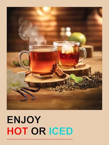 Image of TeeLux Vanilla Chai Tea Bags, Premium Black Tea with Cinnamon, Ginger, Cardamom, Star Anise, Full-bodied & Spicy Flavor, 100 Count