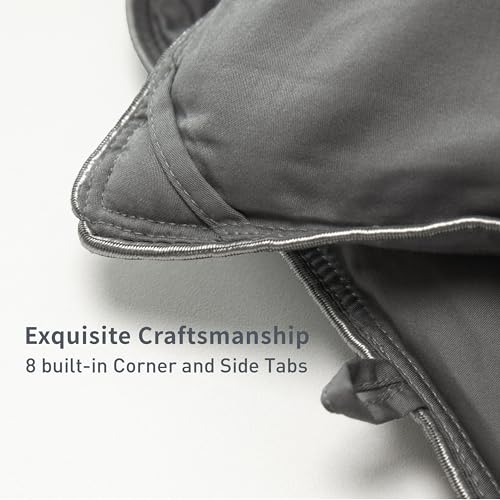 sunflower King Duvet Insert Comforter Down Alternative Filling Cotton Shell All Season Hypoallergenic Warm Breathable Noiseless Steel Gray Machine Washable 88"x104"with Corner Taps