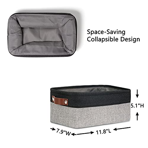 Dullemelo Small Storage Baskets For Shelves, Small Fabric Collapsible Rectangular Storage Bins For Shelves thumb #3