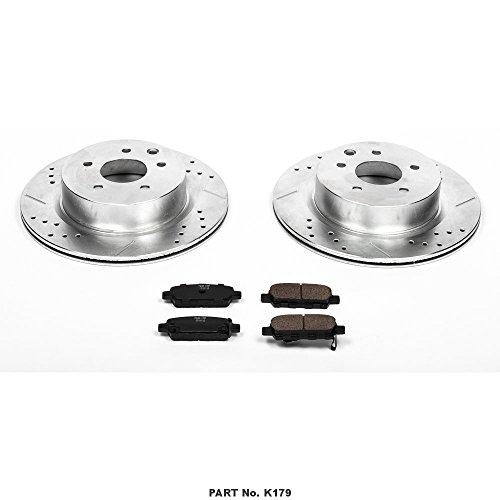Power Stop K179 Rear Z23 Carbon Fiber Brake Pads With Drilled & Slotted Brake Rotors Kit #TOP1