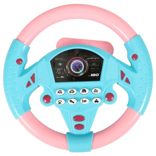 TOYANDON Kids Steering Wheel - Toddler Steering Wheel Toy Simulated Driving Racing Car Game Controller Pretend Driving Toy with Light and Music Electric Sounding Effects for Boys Girls (No Battery)