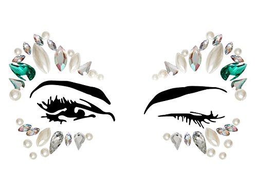 Leg Avenue Women's Costume Crystal Rhinestone Rave Face Jewelry Adhesive