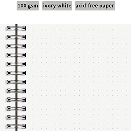 Cahier à spirale à pois anti cornes grand format avec couverture transparente - 3