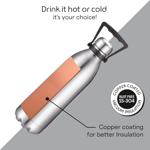 Image of Borosil 1.5 L Hydra Bolt Stainless Steel Water Bottle | Double Wall Vacuum Insulated Flask | 24 Hours Hot and Cold | Bottle for Office, Gym, School | 1 Year Warranty | Silver