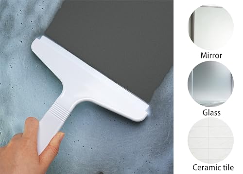 Image of New Talent 2 PCS Shower Squeegee White, for Shower Glass, Shower Doors, Bathroom, Window and Car Glass(1 Large and 1 Small)