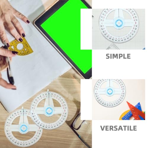 Set de 6 reglas transportadoras plásticas transparentes con brazo oscilante miniatura 3