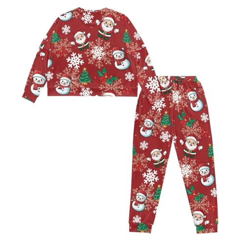 Image of Womens Lounge Set Long Sleeve Soft Pajama Sets Casual 2 Piece Pj Outfit Crewneck Sleepwear with Pockets Plus Size