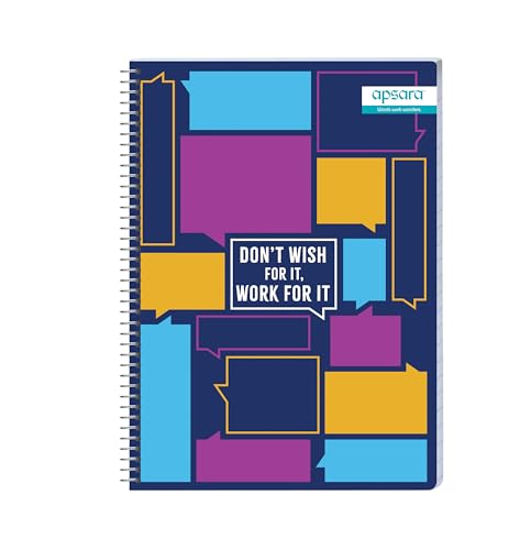 Image of Apsara 5 Subject Spiral Notebook, 506 Pages, Pack of 1, Single Line, 60 GSM - 29.7 cm x 21 cm, Soft Cover Notebook for School, College Students, Exam Preparation & Professionals, Design May Vary