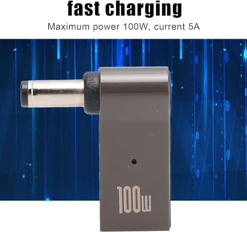 Image of Tobo USB C Female to DC Adapter, 90 Degree USB C to DC Cylindrical Socket 5.5 X 2.1 Mm, PD Power Charger Connector 100W 5A Portable Charging Adapter for Laptop