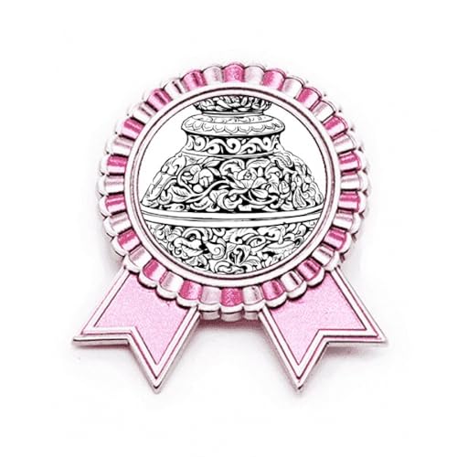 Broche vase de la dynastie Qing rose en métal M pour veste